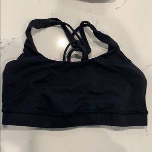 Black lululemon sports bra, size 4